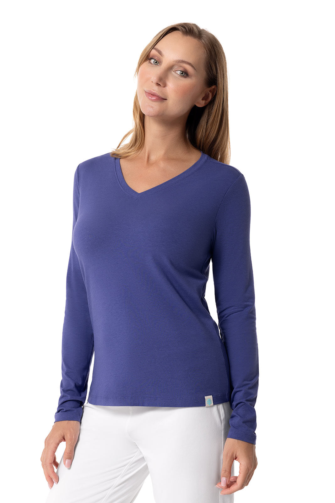 Women's Morada Everyday Long Sleeve V-Neck T-Shirt | Future Dusk