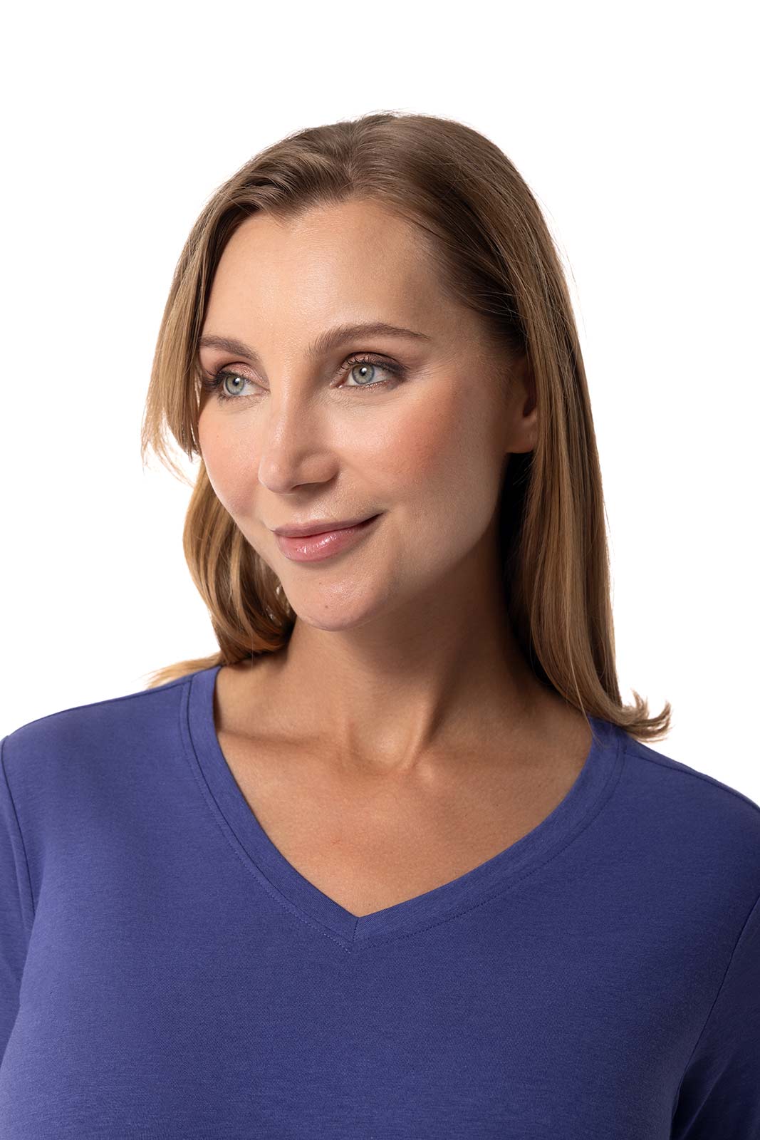 Women's Morada Everyday Long Sleeve V-Neck T-Shirt | Future Dusk