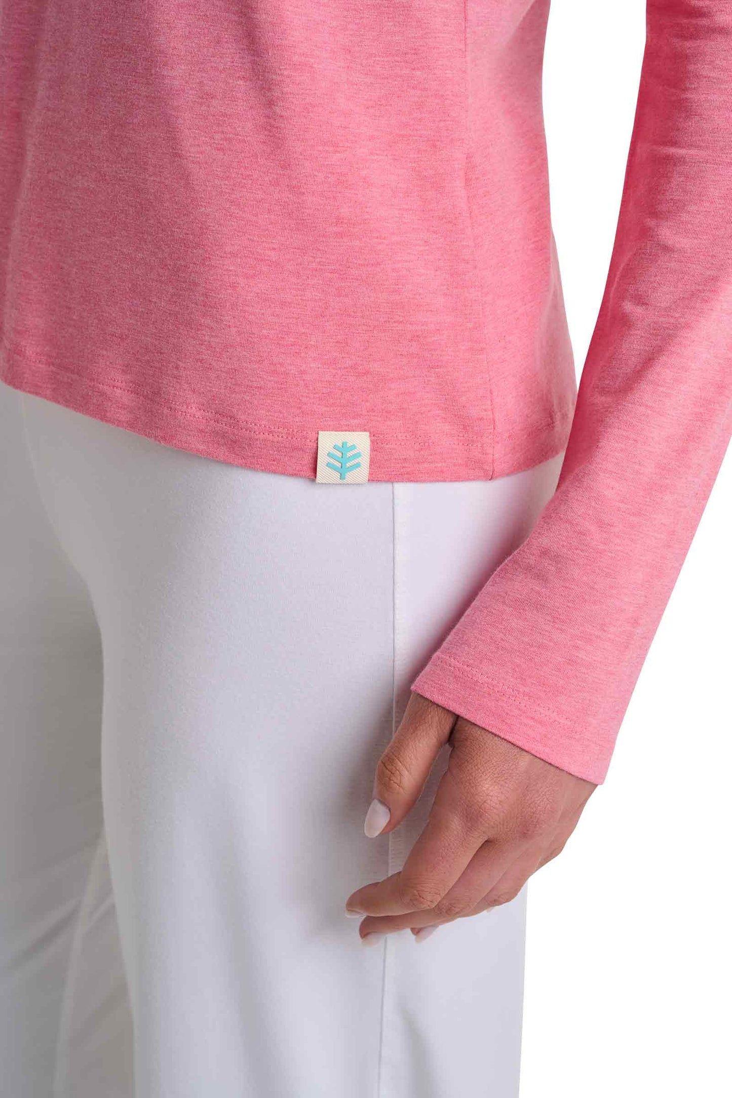 Women's Morada Everyday Long Sleeve V-Neck T-Shirt | Flamingo Pink Heather