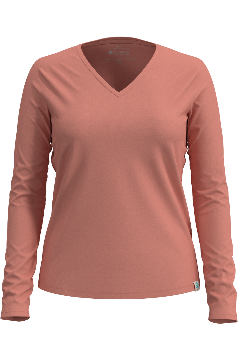 Women's Morada Everyday Long Sleeve V Neck T-Shirt | Soft Blush