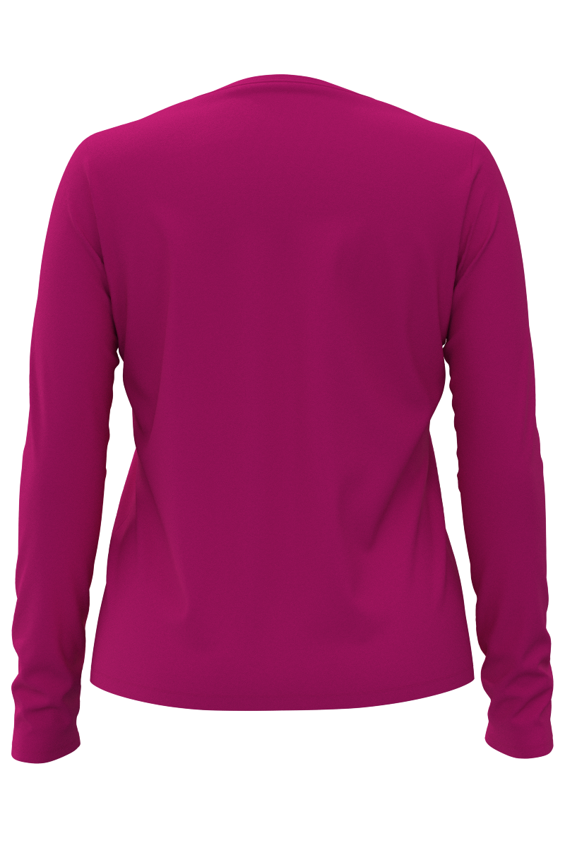 Women's Morada Everyday Long Sleeve V Neck T-Shirt | Fuchsia