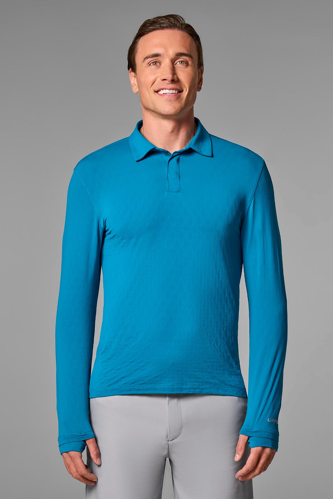 Men's Arobello Golf Polo | Bluejay Diamond Jacquard