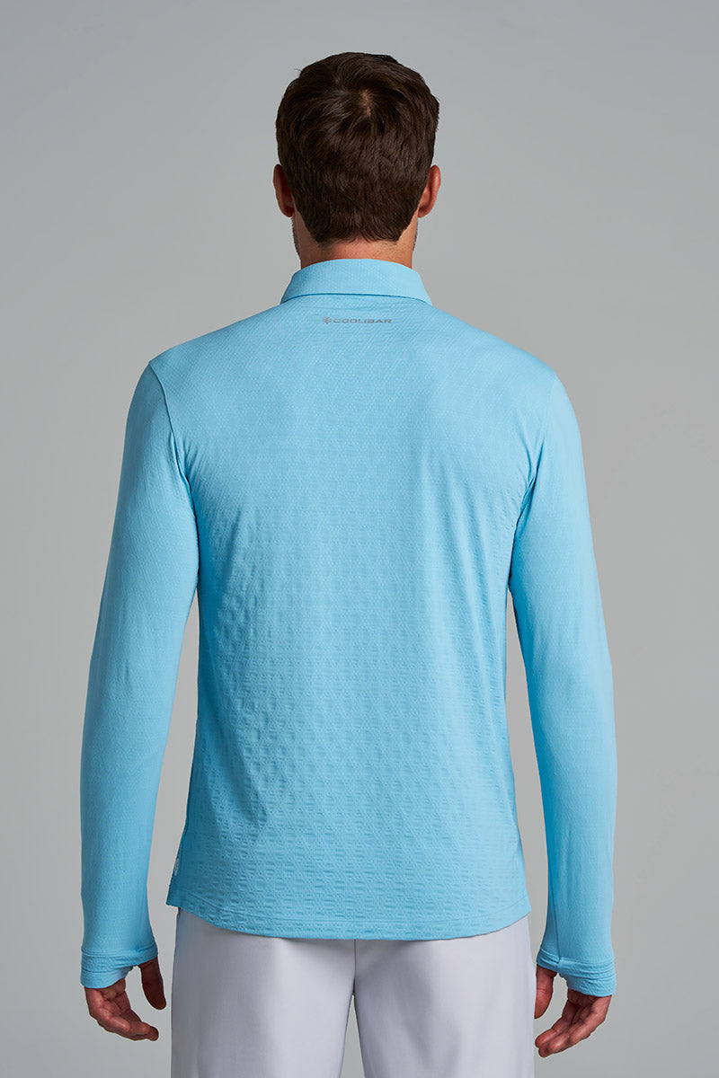 Men's Arobello Golf Polo | Arctic Blue Diamond Jacquard