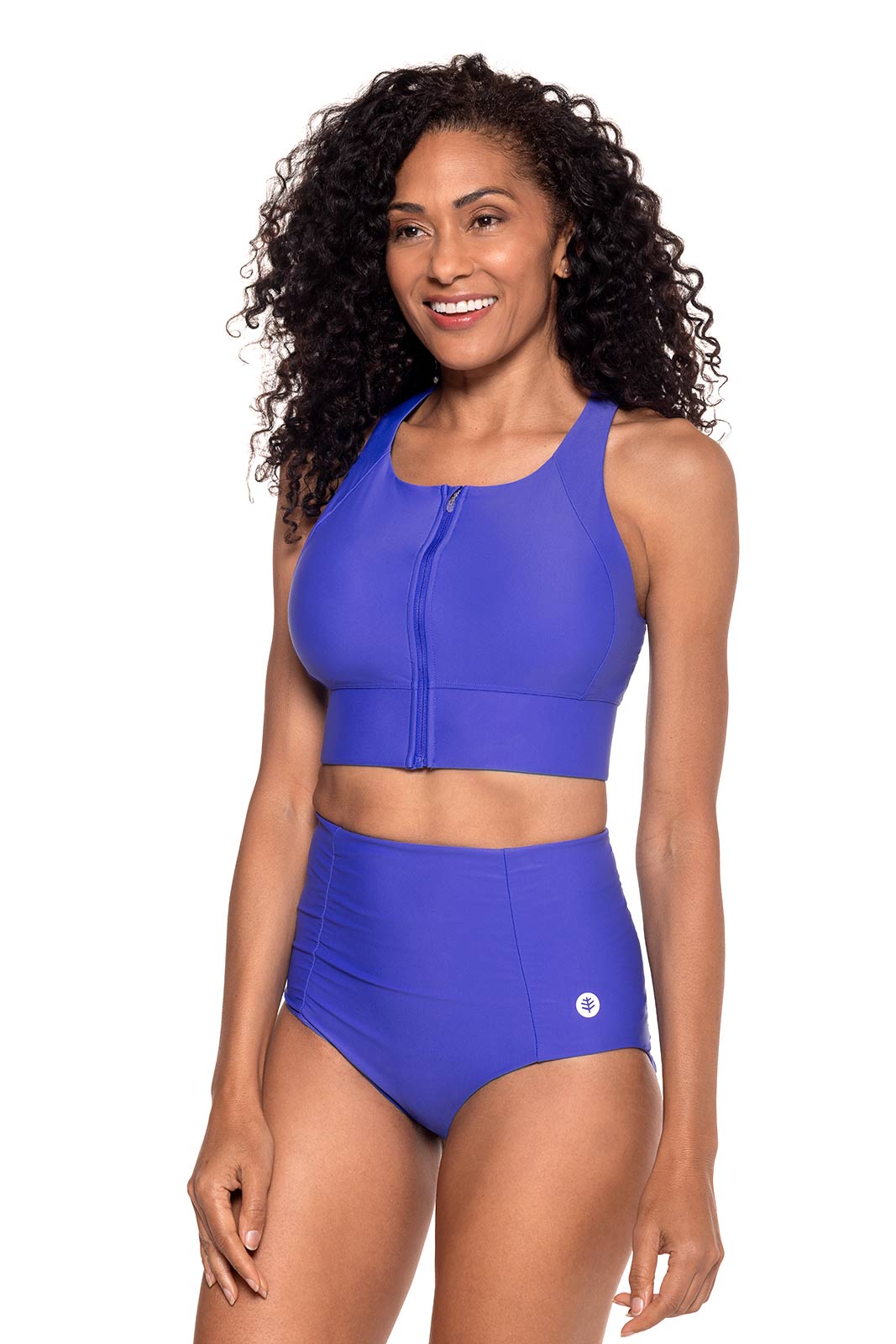 Women's Medley Zip-Up Swim Bra | Baja Blue