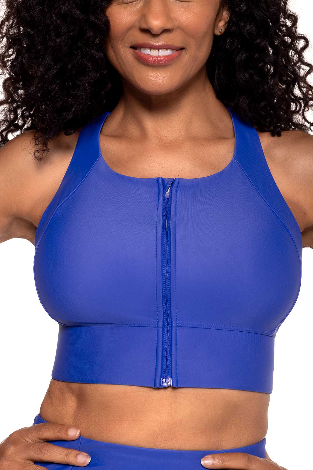 Women's Medley Zip-Up Swim Bra | Baja Blue