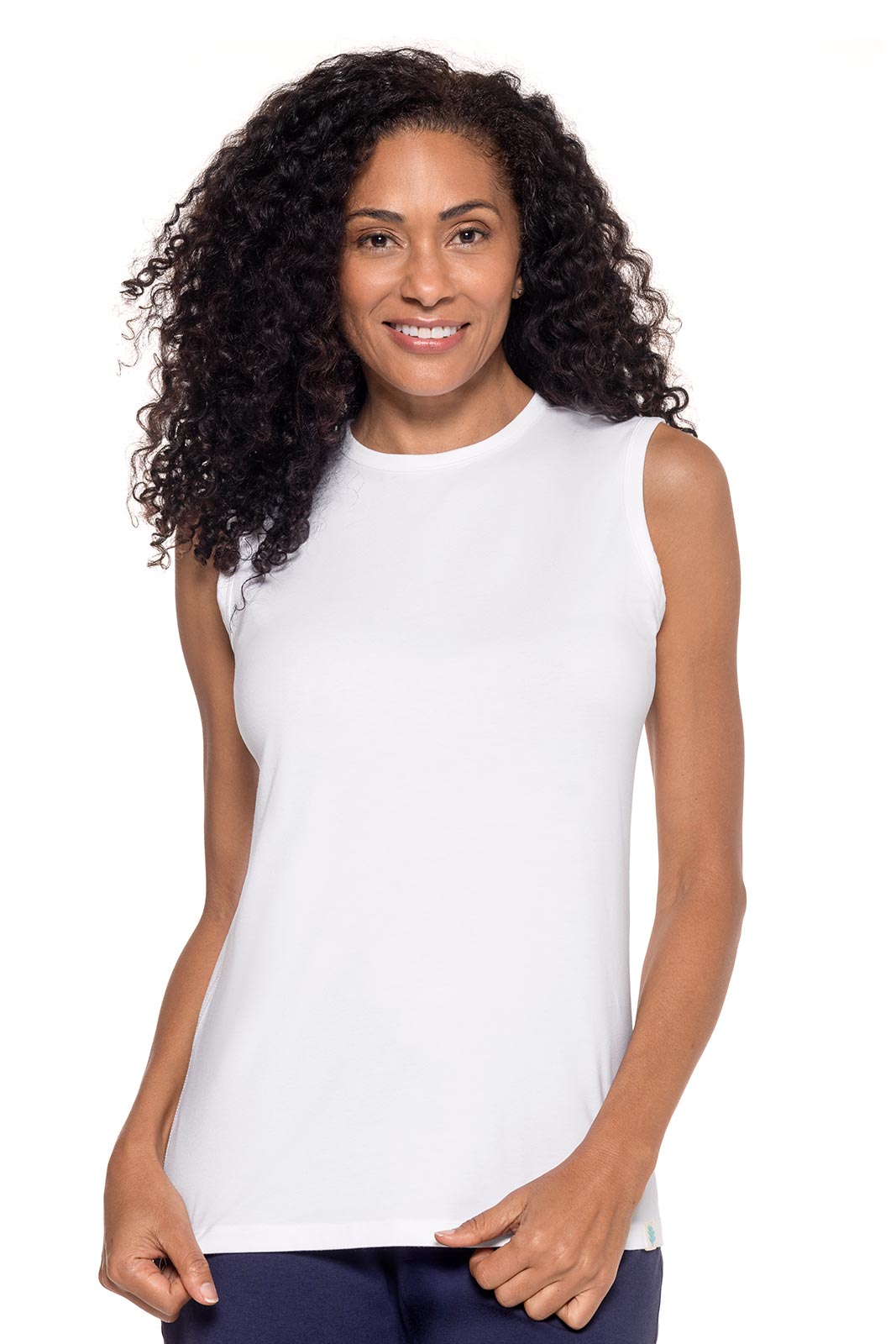 Women's LumaLeo High Neck Tank Top | White