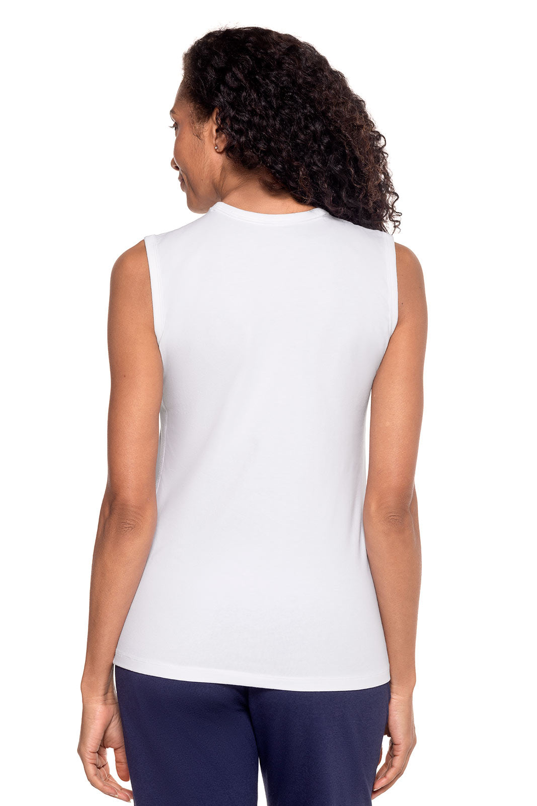 Women's LumaLeo High Neck Tank Top | White