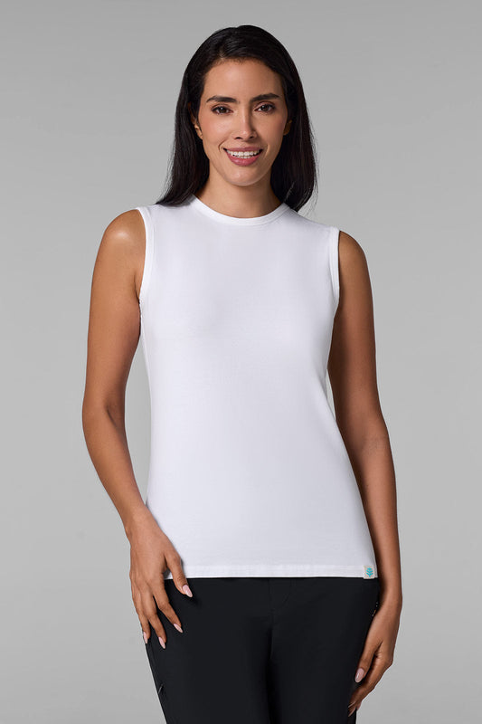 Women's LumaLeo High Neck Tank Top | White
