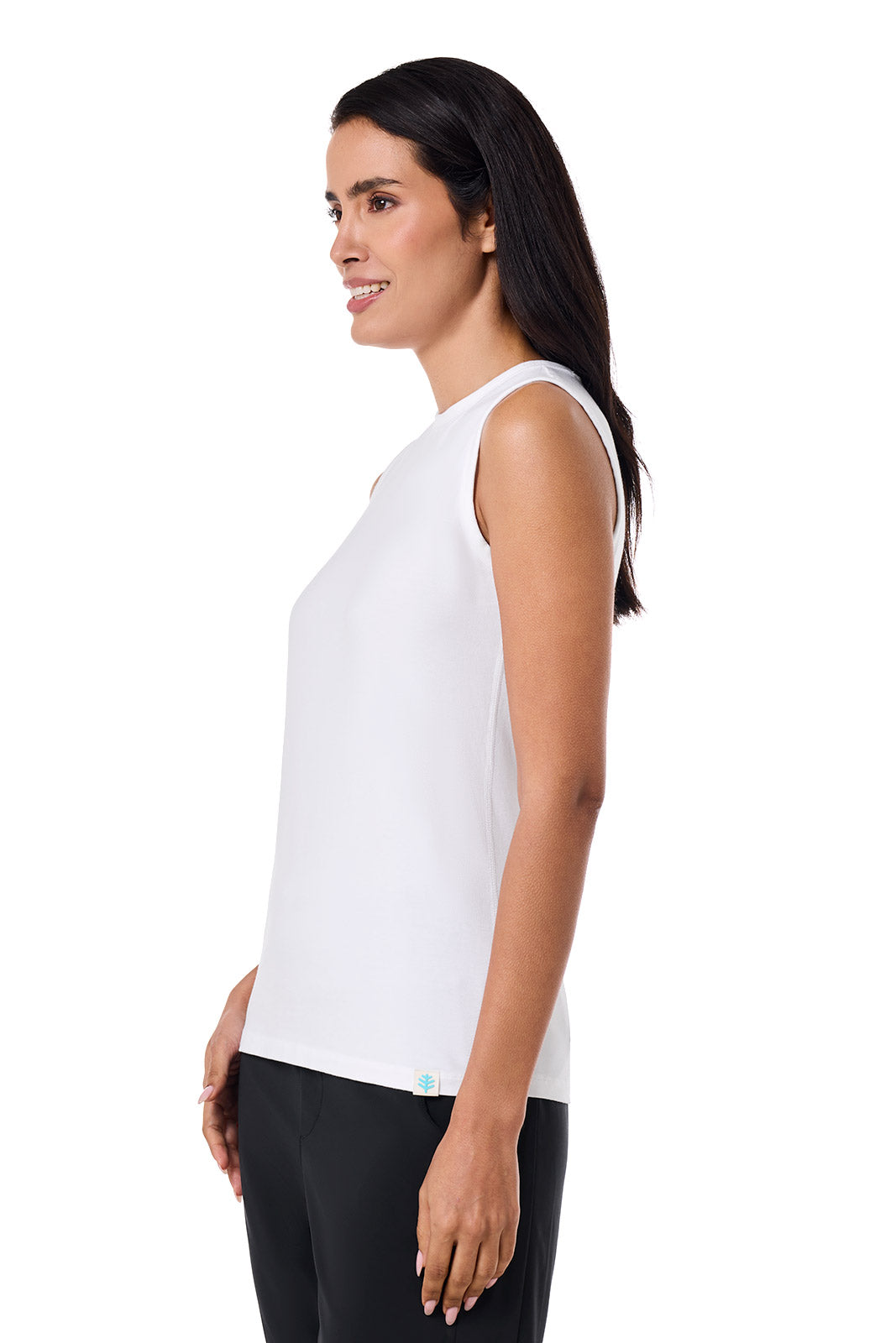 Women's LumaLeo High Neck Tank Top | White