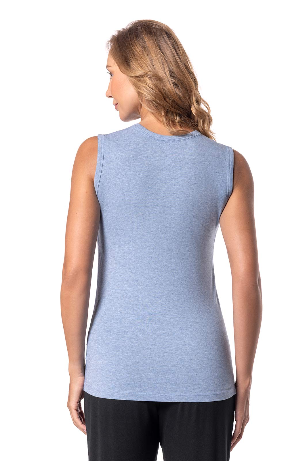 Women's LumaLeo High Neck Tank Top | Light Blue Heather