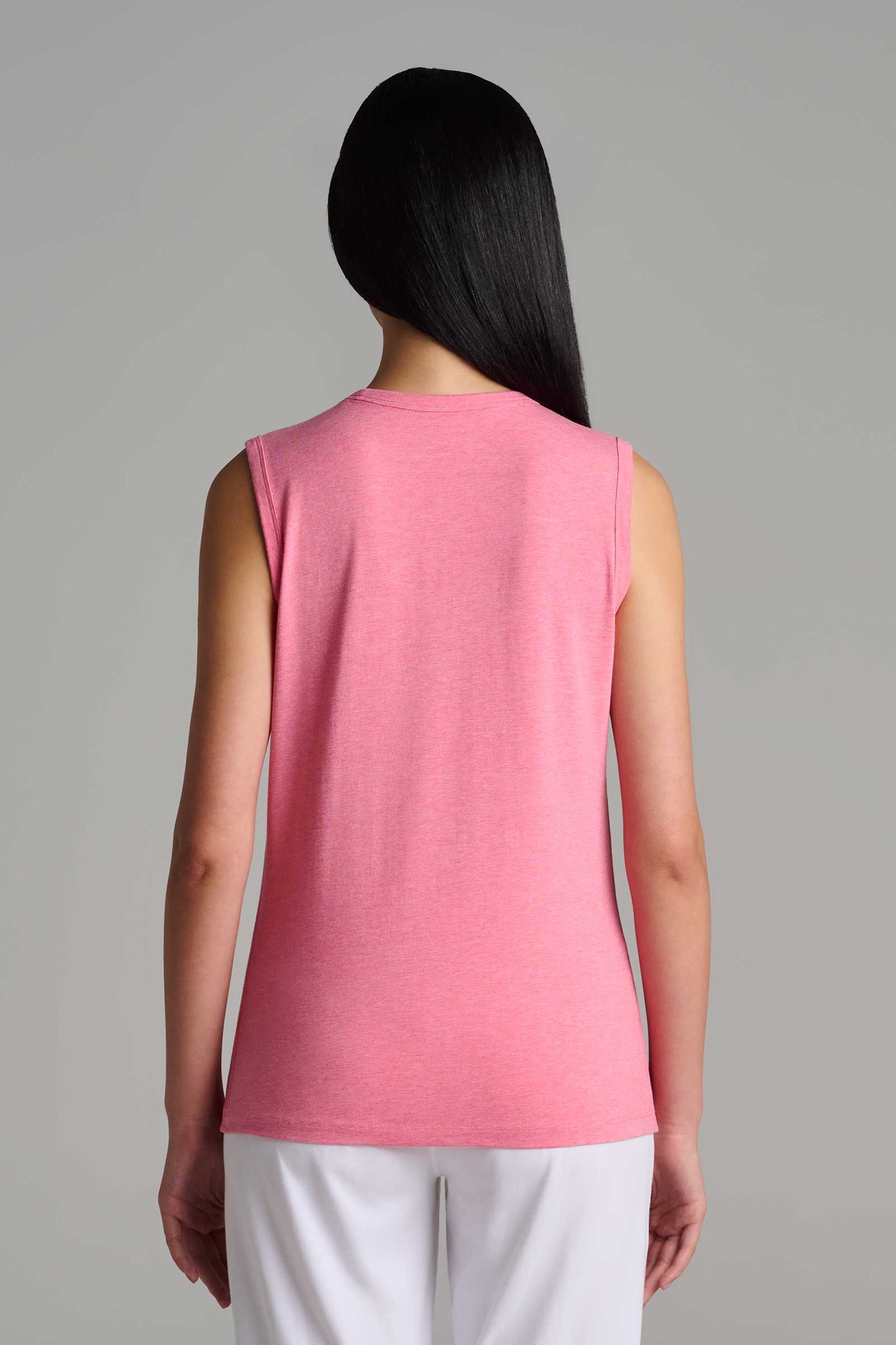 Women's LumaLeo High Neck Tank Top | Flamingo Pink Heather