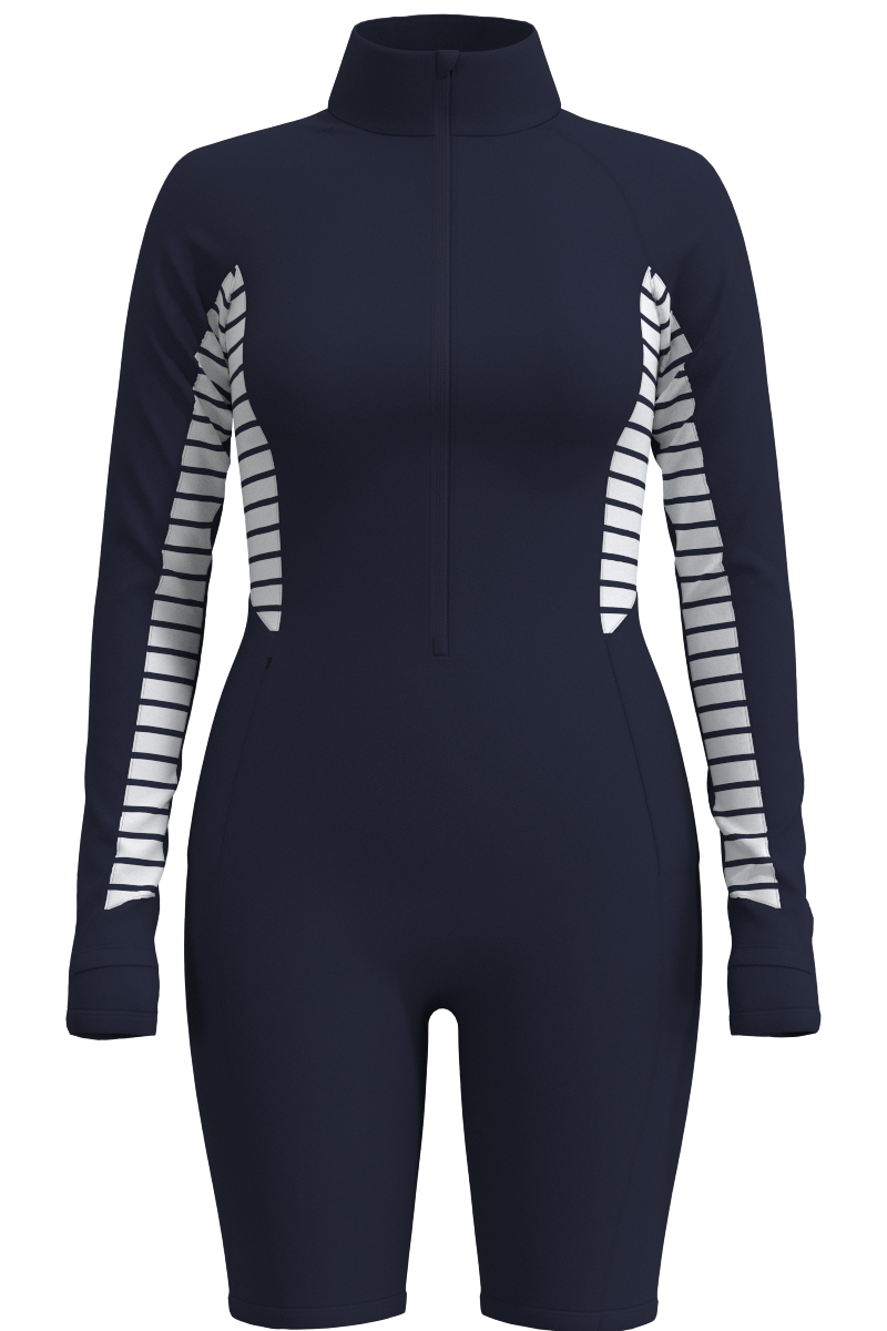 Women's Alana Knee Length Swimsuit | Navy Colorblock