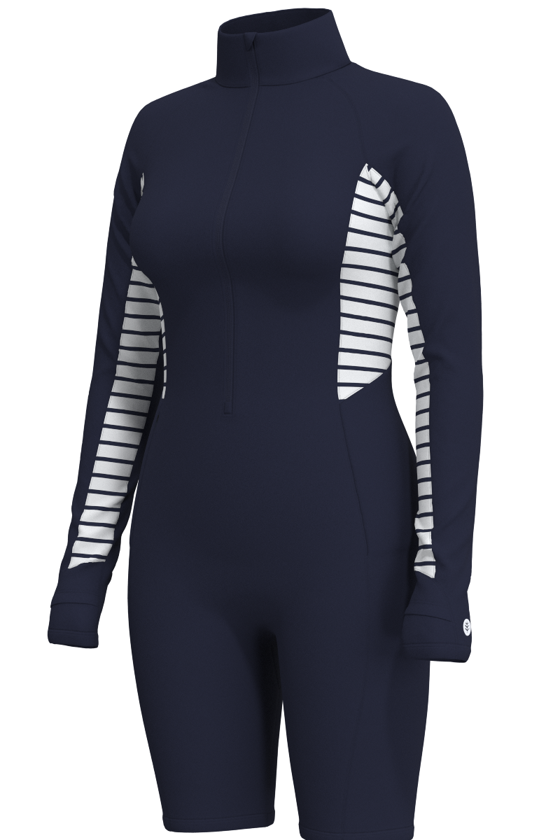 Women's Alana Knee Length Swimsuit | Navy Colorblock