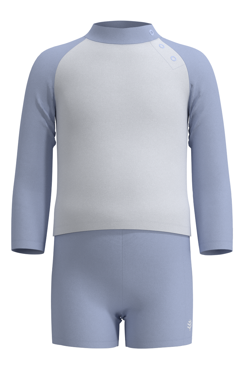 Kid's Wave Rash Guard Set | Periwinkle Colorblock