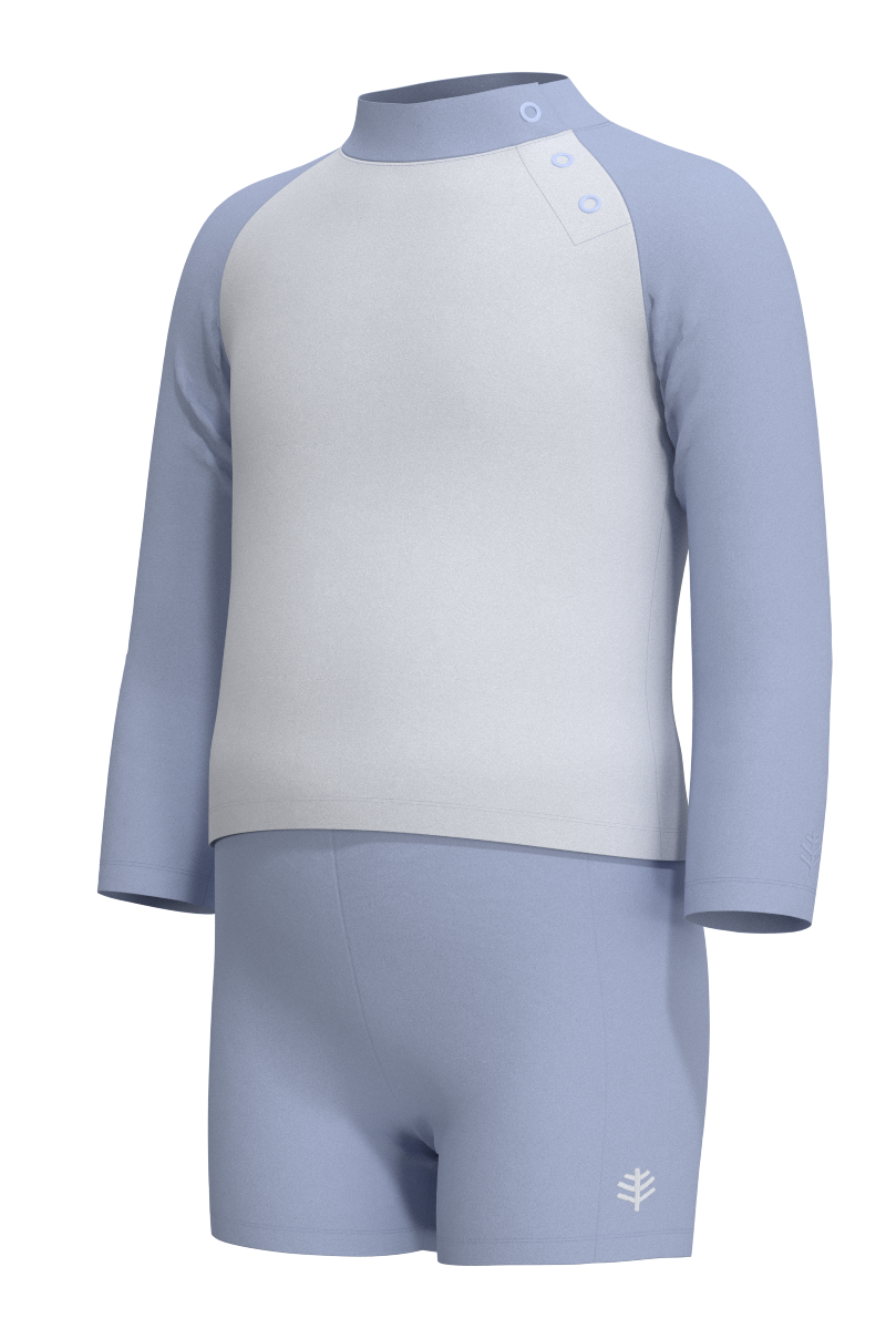 Kid's Wave Rash Guard Set | Periwinkle Colorblock