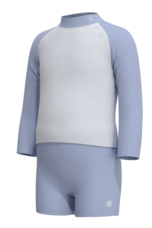 Kid's Wave Rash Guard Set | Periwinkle Colorblock