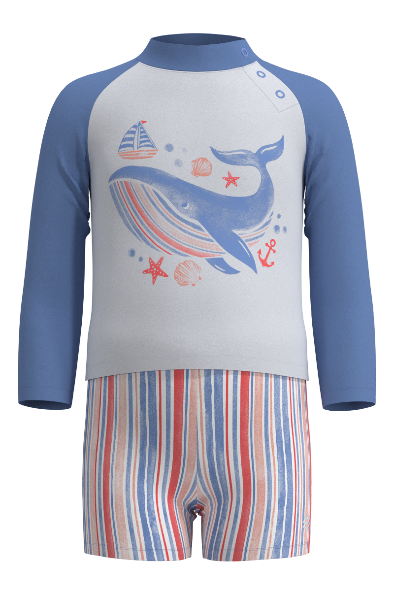 Kid's Wave Rash Guard Set | Bluebell