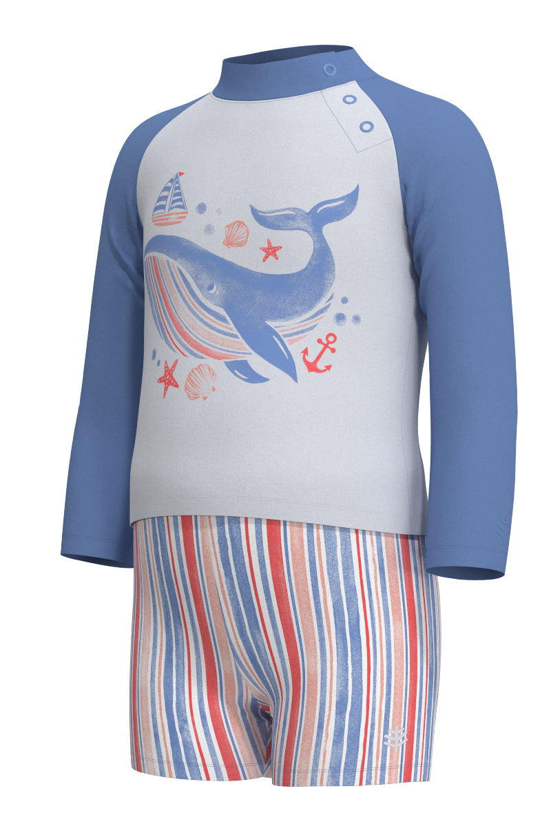Kid's Wave Rash Guard Set | Bluebell