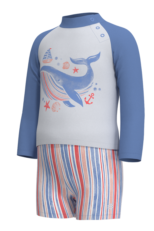 Kid's Wave Rash Guard Set | Bluebell