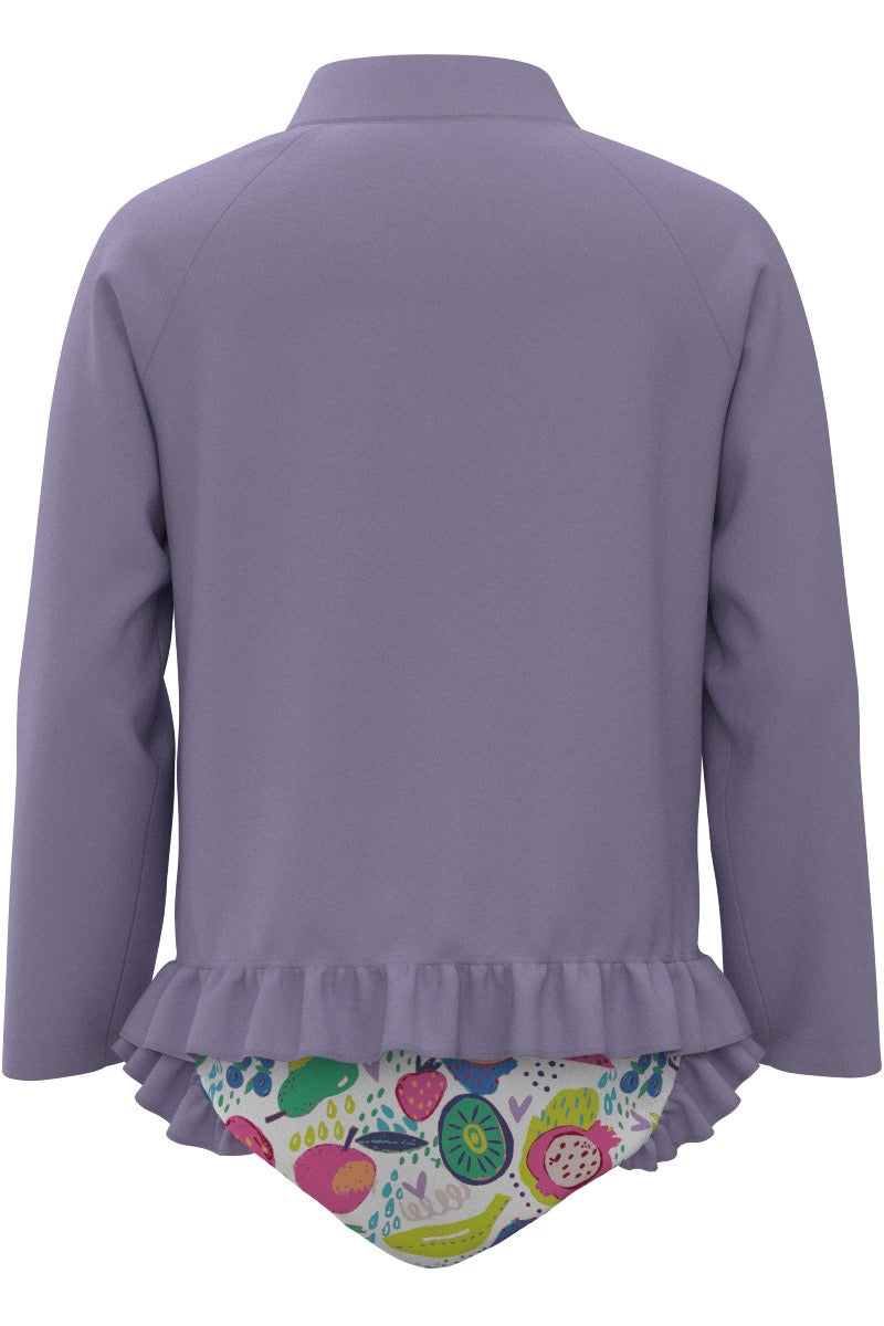 Kid's Guppy Ruffle Rash Guard Set | Lavendula Colorblock