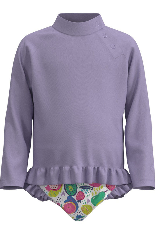 Kid's Guppy Ruffle Rash Guard Set | Lavendula Colorblock