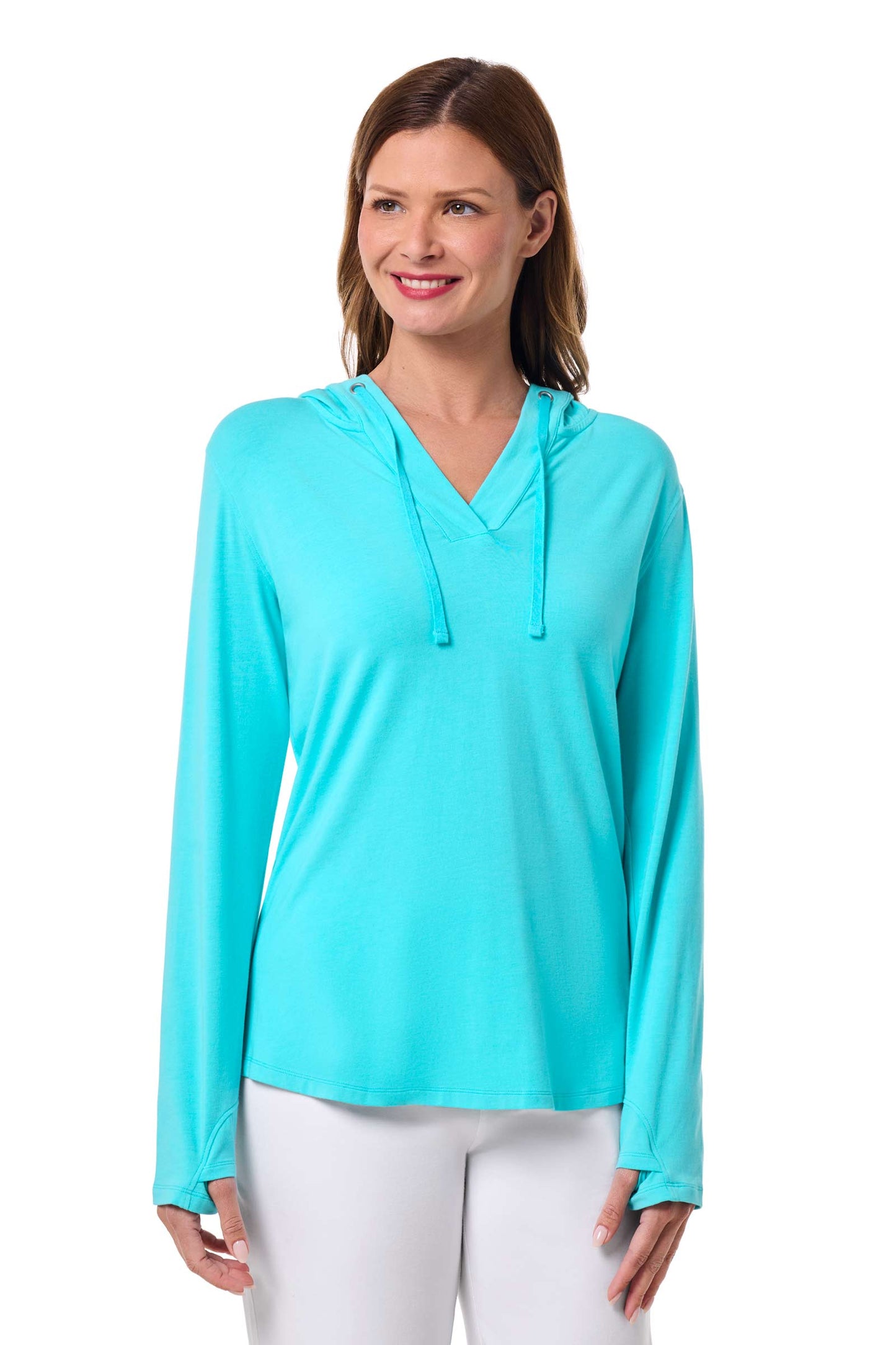 Women's Catalina Hoodie Tunic Top | Blue Curacao