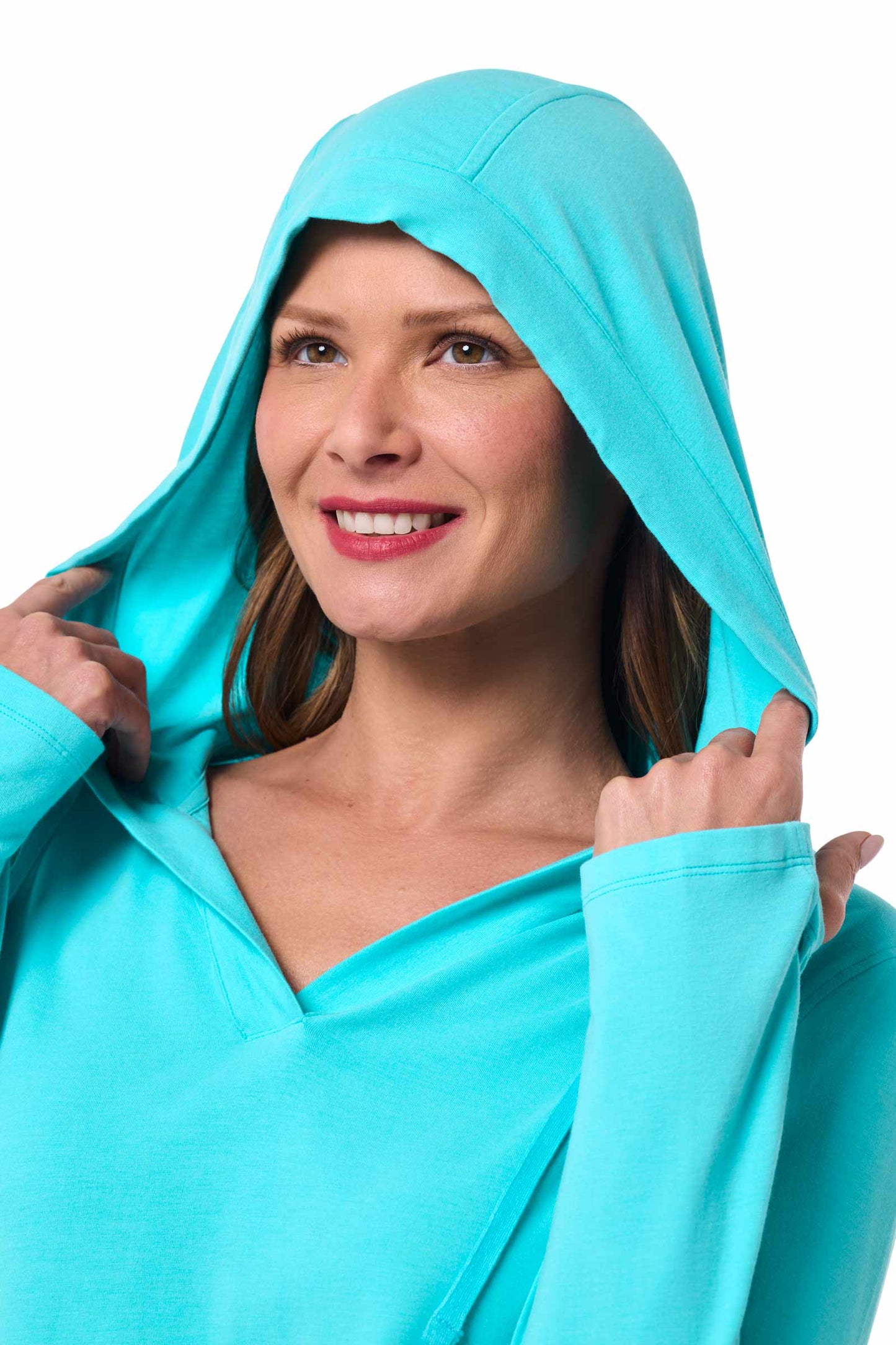 Women's Catalina Hoodie Tunic Top | Blue Curacao