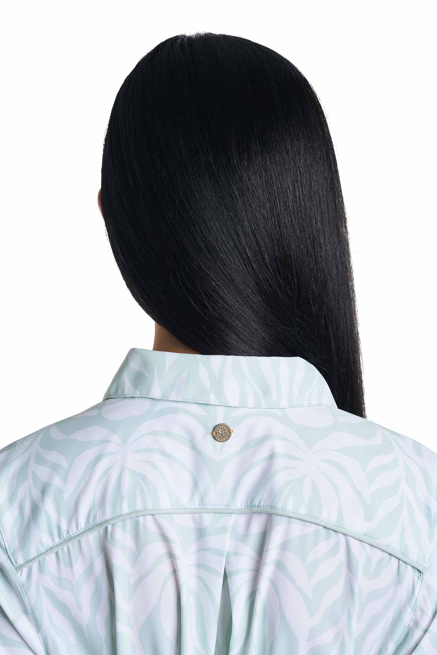 Women's Kitts Shirt Dress | Misty Aqua American Palm