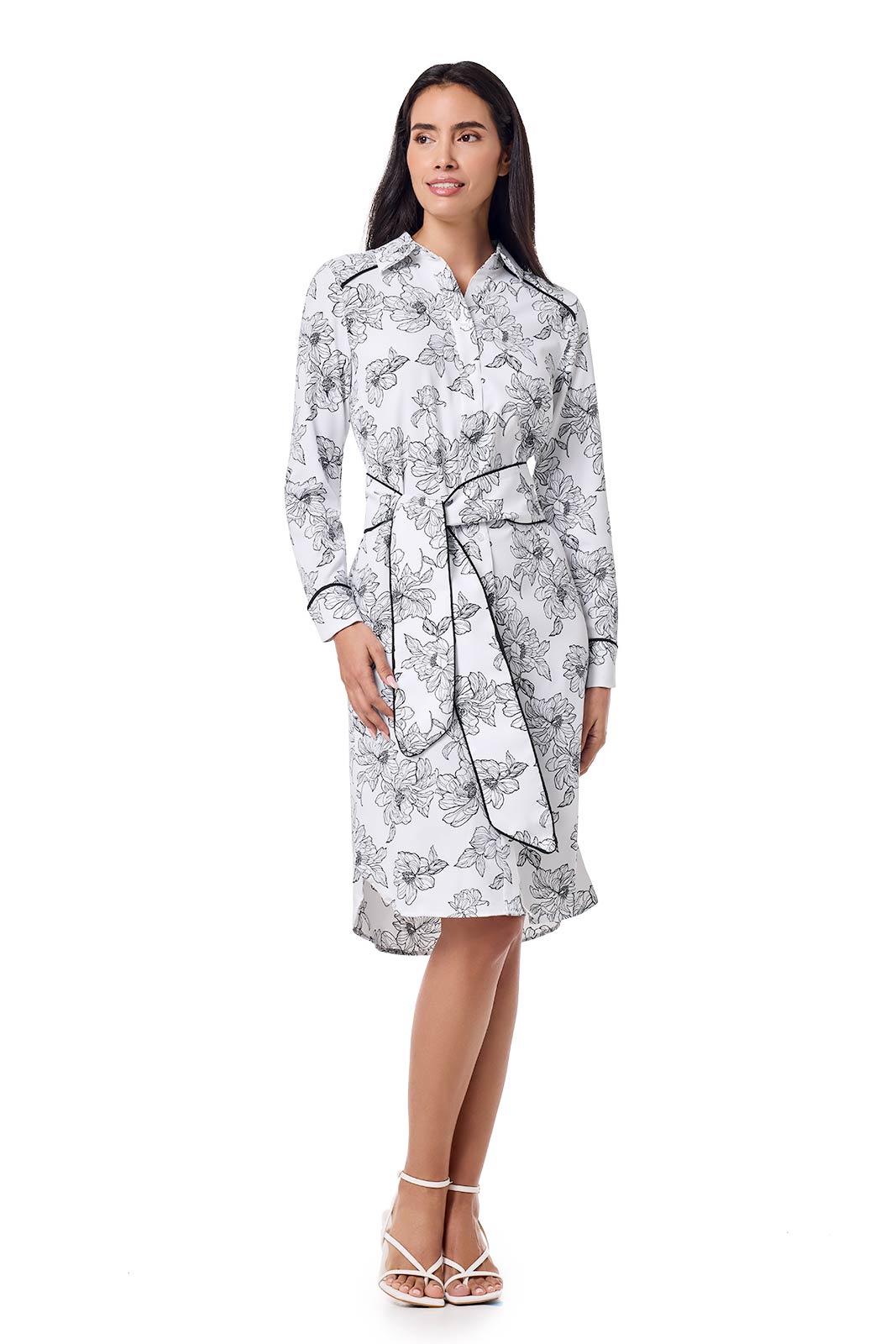 Women's Kitts Shirt Dress | White/Black Perfect Peony