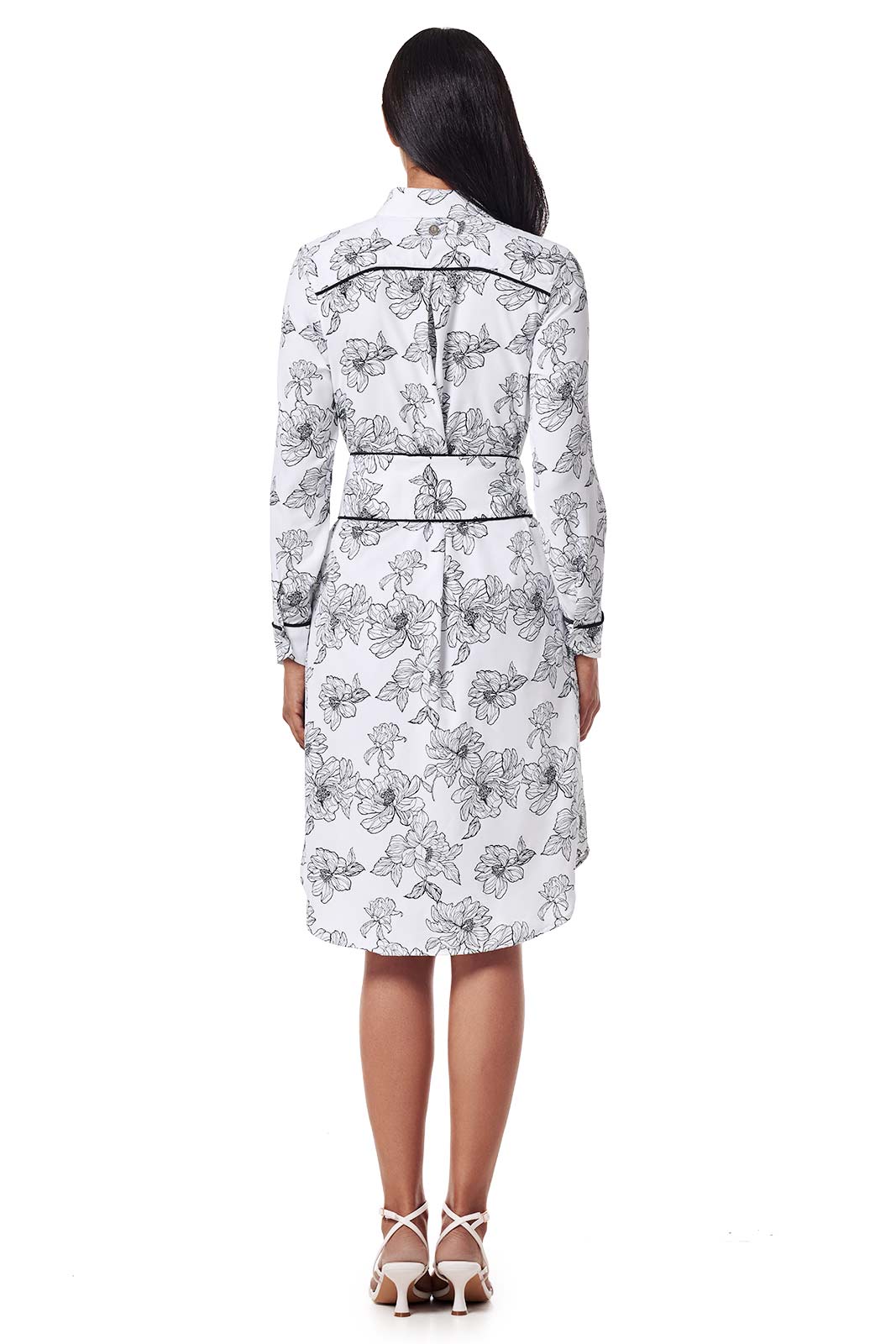 Women's Kitts Shirt Dress | White/Black Perfect Peony