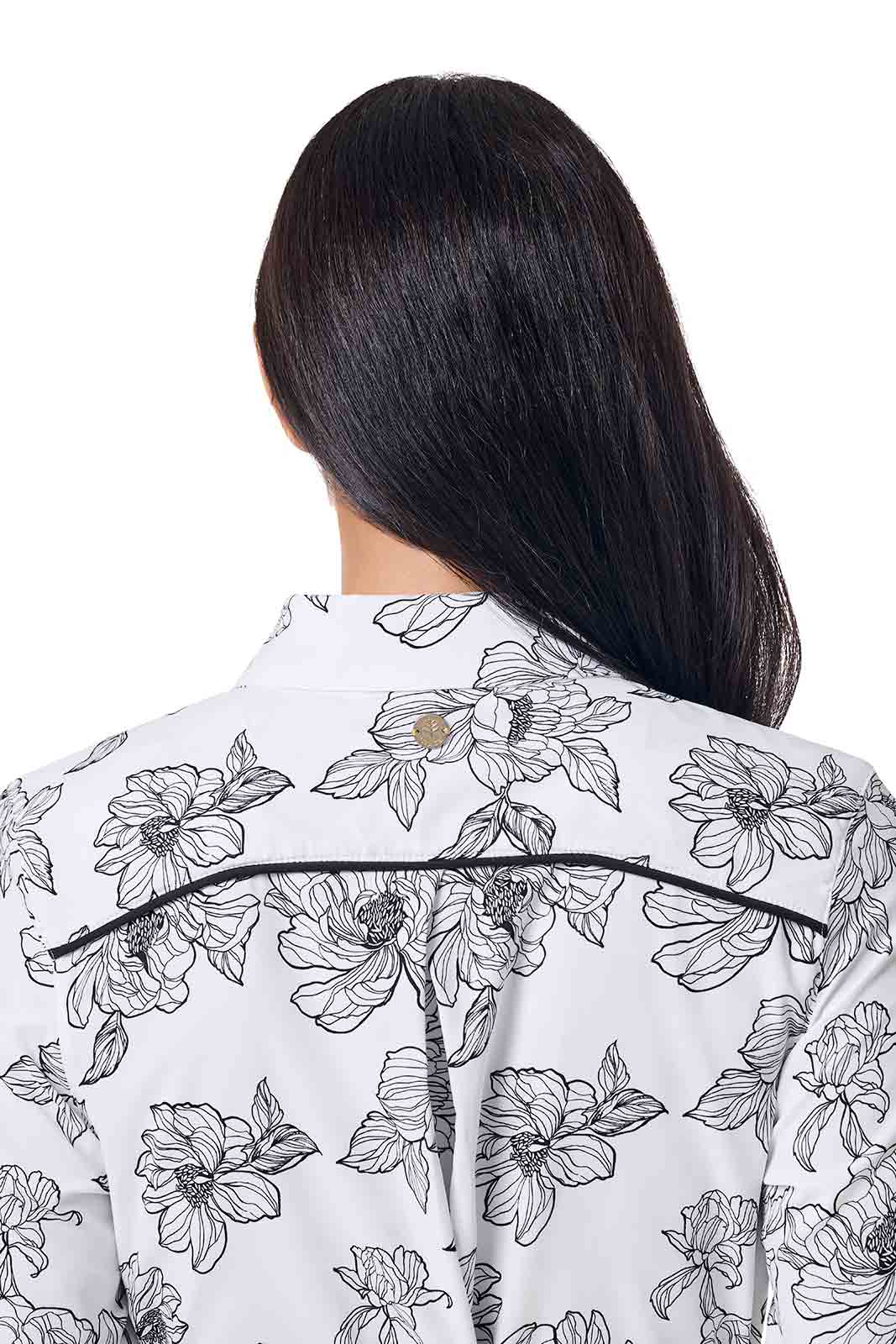 Women's Kitts Shirt Dress | White/Black Perfect Peony