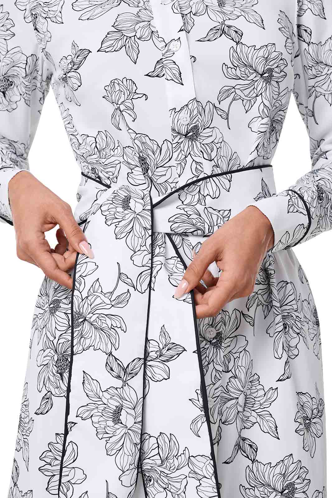 Women's Kitts Shirt Dress | White/Black Perfect Peony