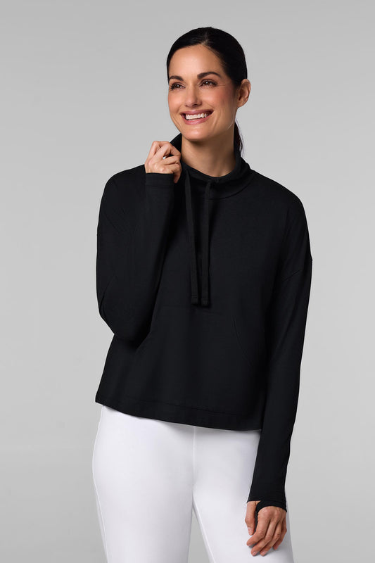 Women's Solana Mock Neck Pullover | Black