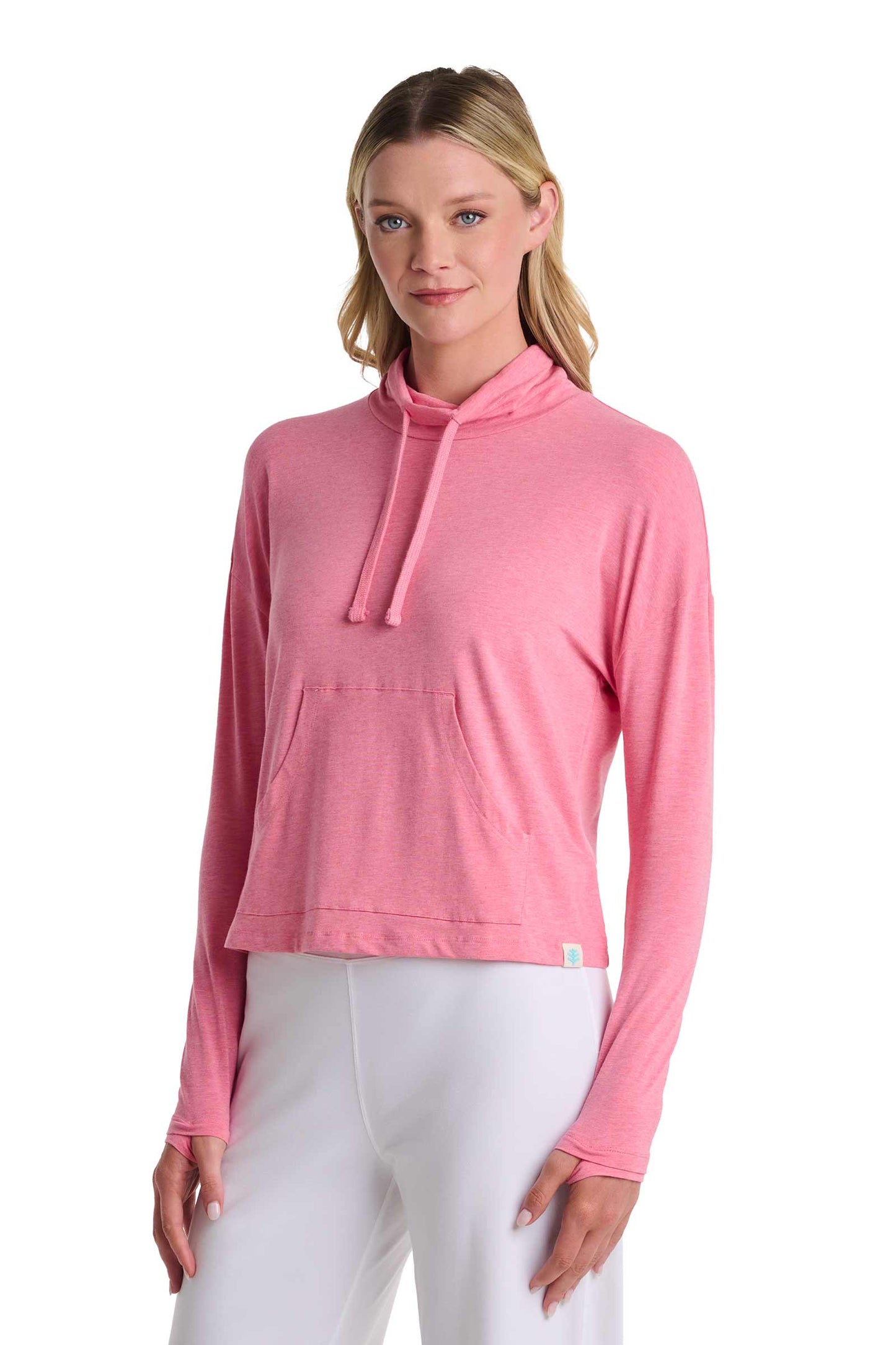 Women's Solana Mock Neck Pullover | Flamingo Pink Heather
