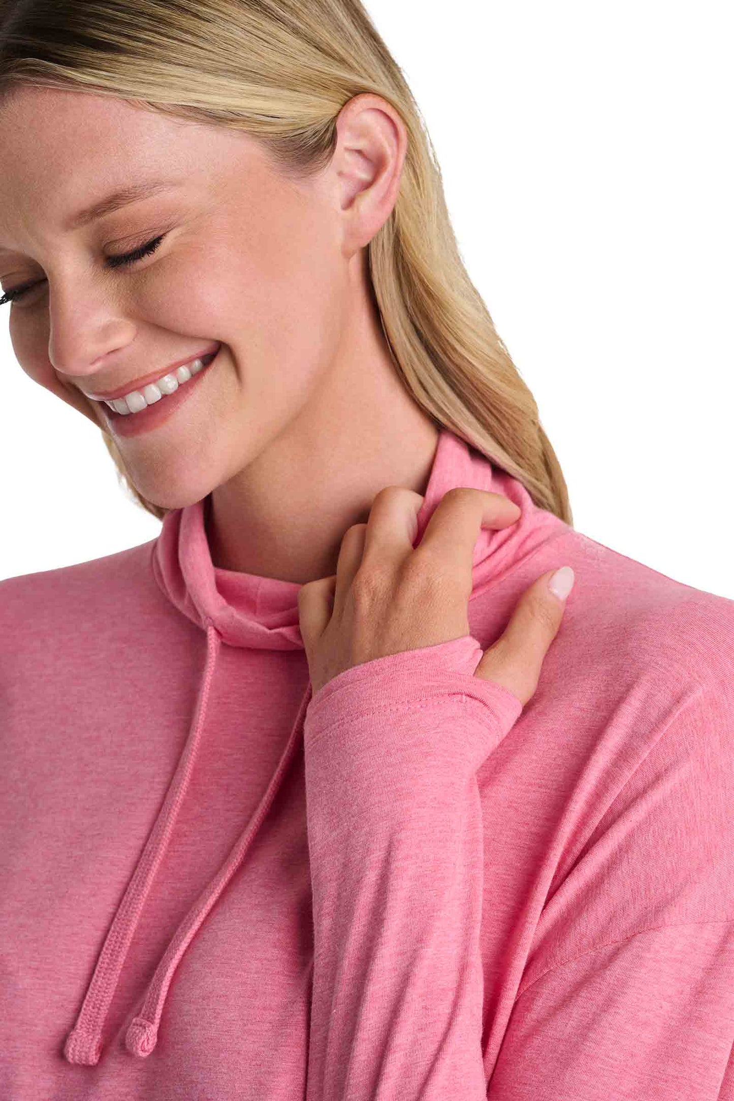 Women's Solana Mock Neck Pullover | Flamingo Pink Heather