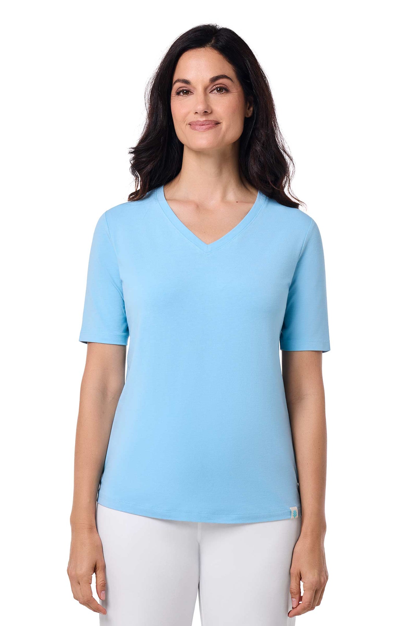 Women's Morada Everyday Short Sleeve V-Neck T-Shirt | Arctic Blue