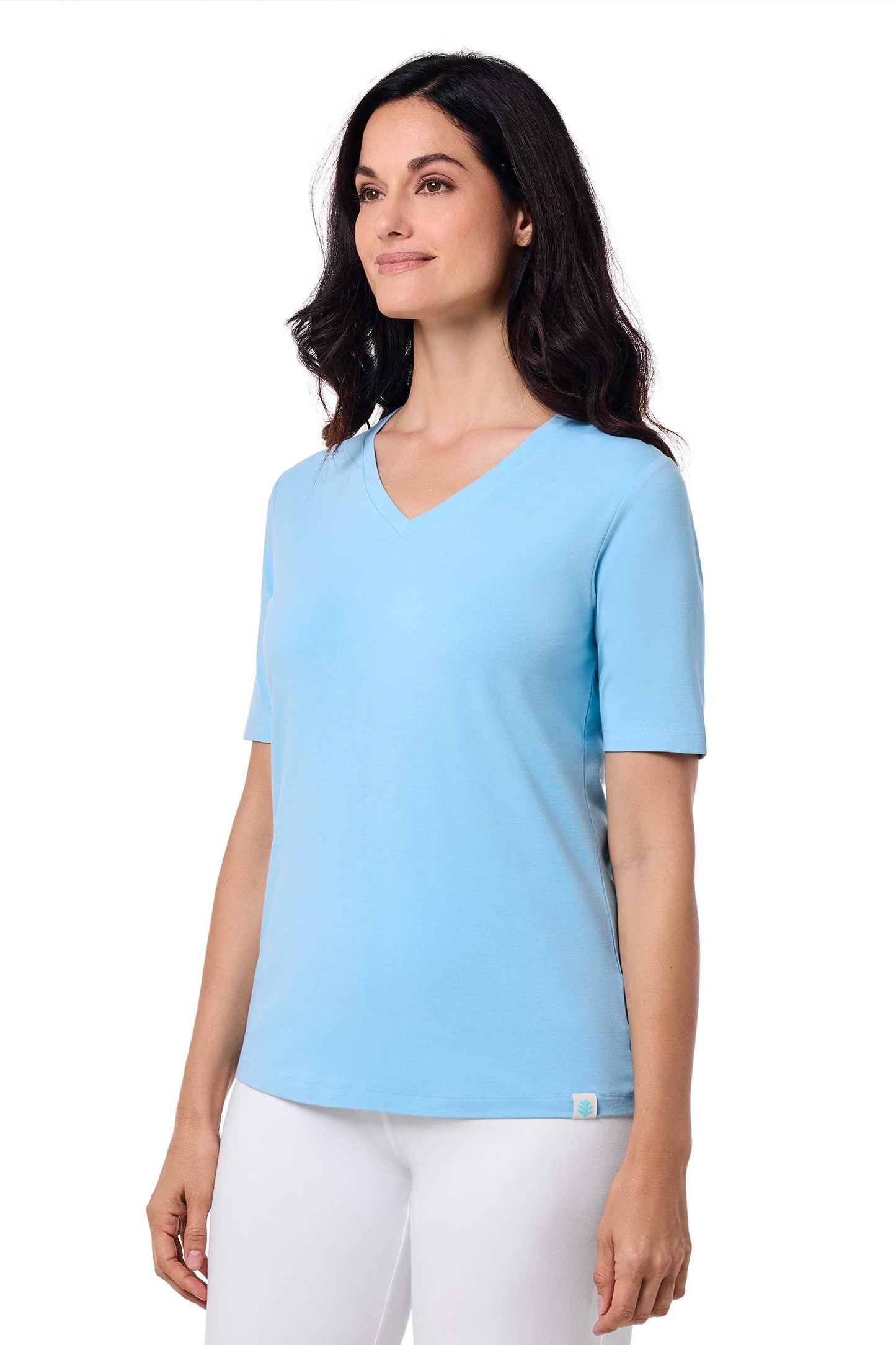 Women's Morada Everyday Short Sleeve V-Neck T-Shirt | Arctic Blue