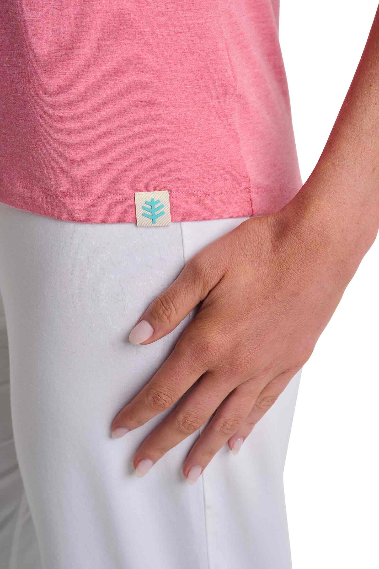 Women's Morada Everyday Short Sleeve V-Neck T-Shirt | Flamingo Pink Heather