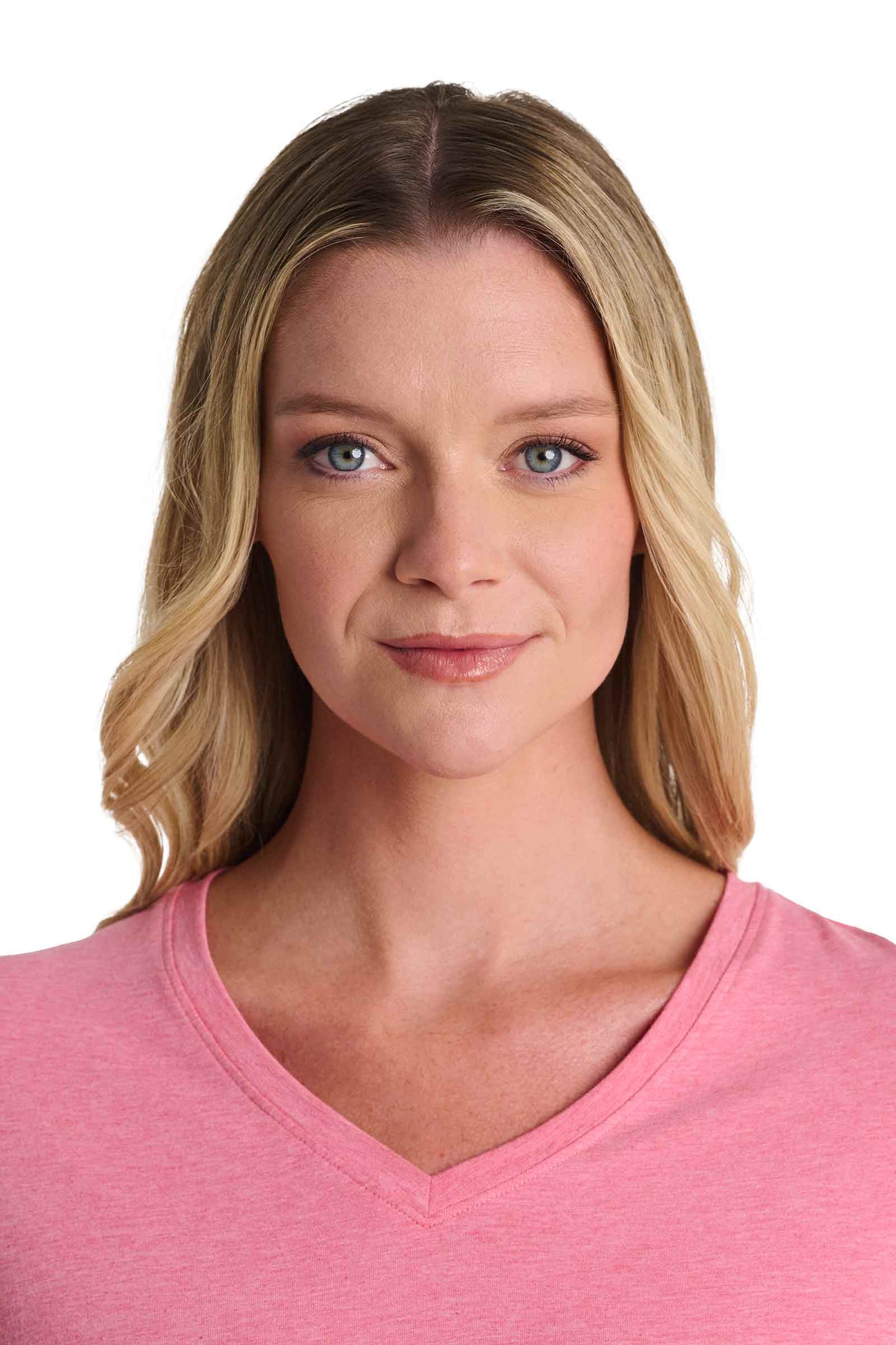 Women's Morada Everyday Short Sleeve V-Neck T-Shirt | Flamingo Pink Heather