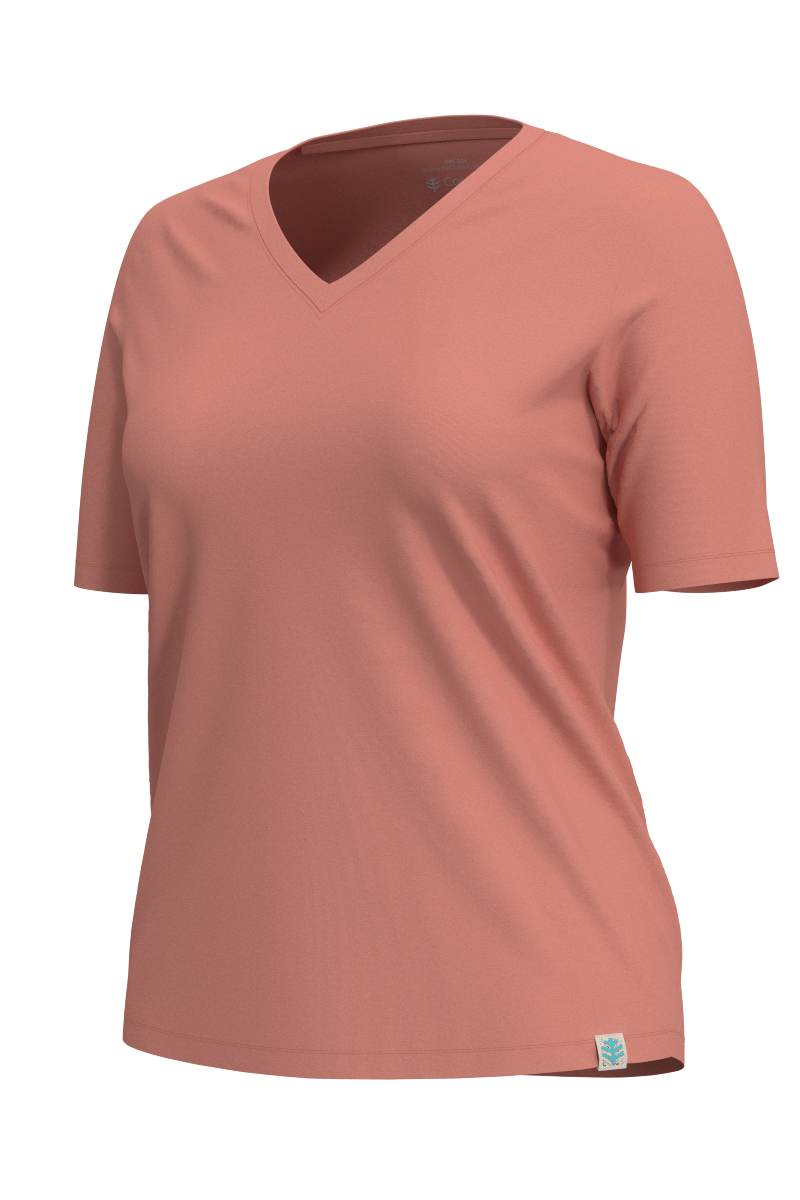 Women's Morada Everyday Short Sleeve V Neck T-Shirt | Soft Blush
