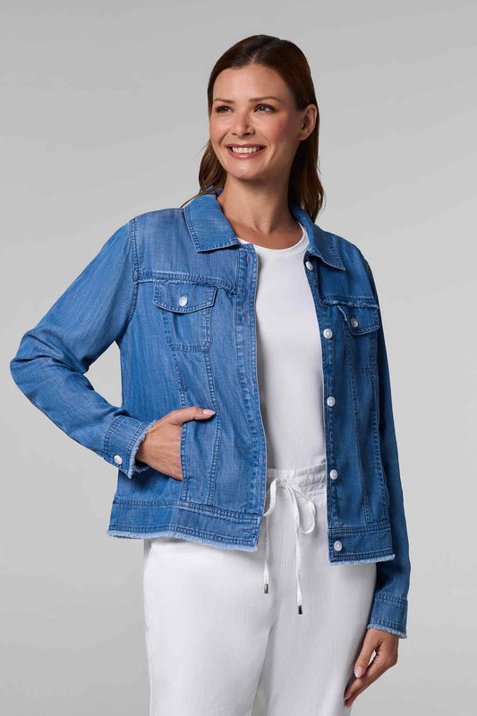 Women's Everglade Chambray Cropped Jacket | Light Indigo Chambray