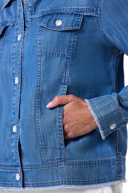 Women's Everglade Chambray Cropped Jacket | Light Indigo Chambray