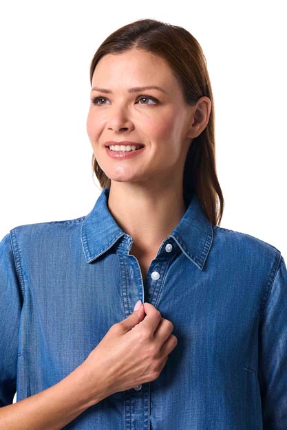 Women's Everglade Chambray Short Sleeve Shirt | Light Indigo Chambray