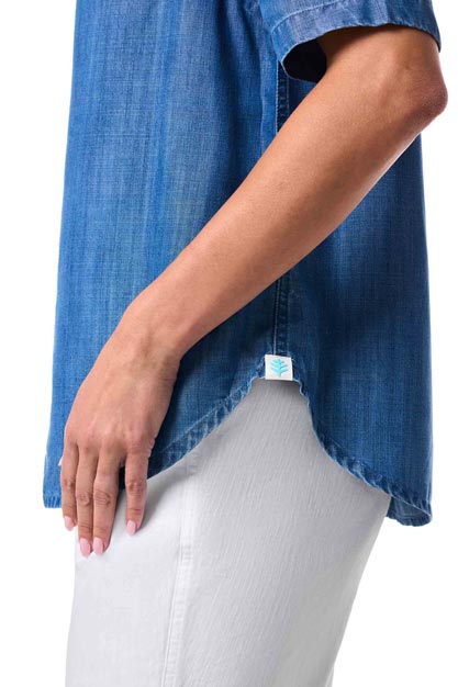 Women's Everglade Chambray Short Sleeve Shirt | Light Indigo Chambray
