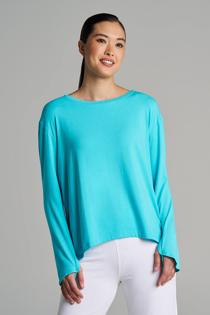 Women's LumaLeo Drape T-Shirt | Blue Curacao