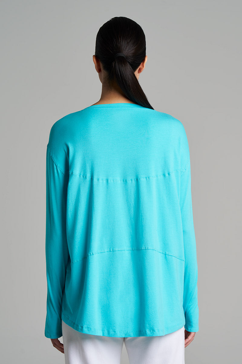 Women's LumaLeo Drape T-Shirt | Blue Curacao