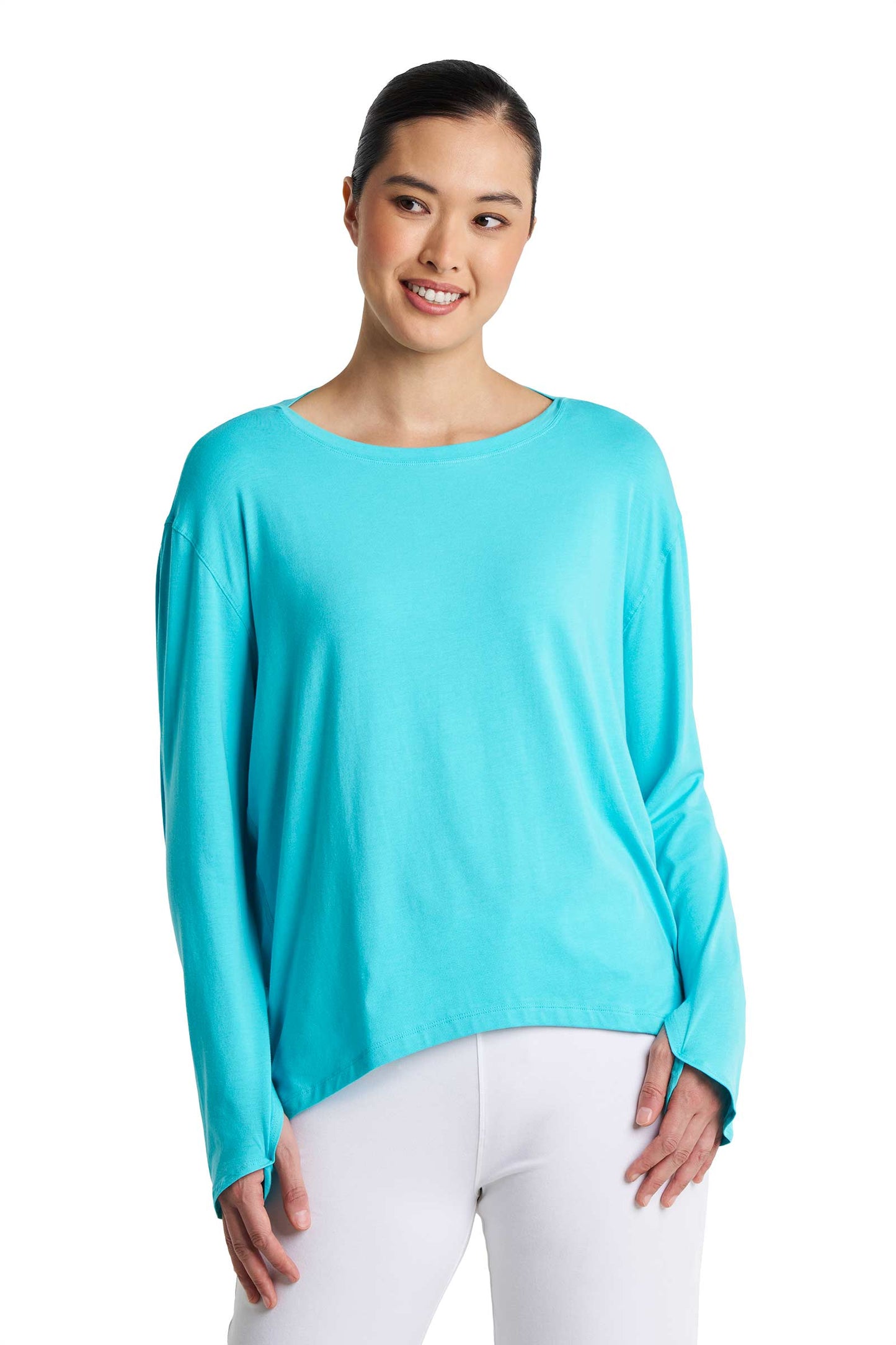 Women's LumaLeo Drape T-Shirt | Blue Curacao