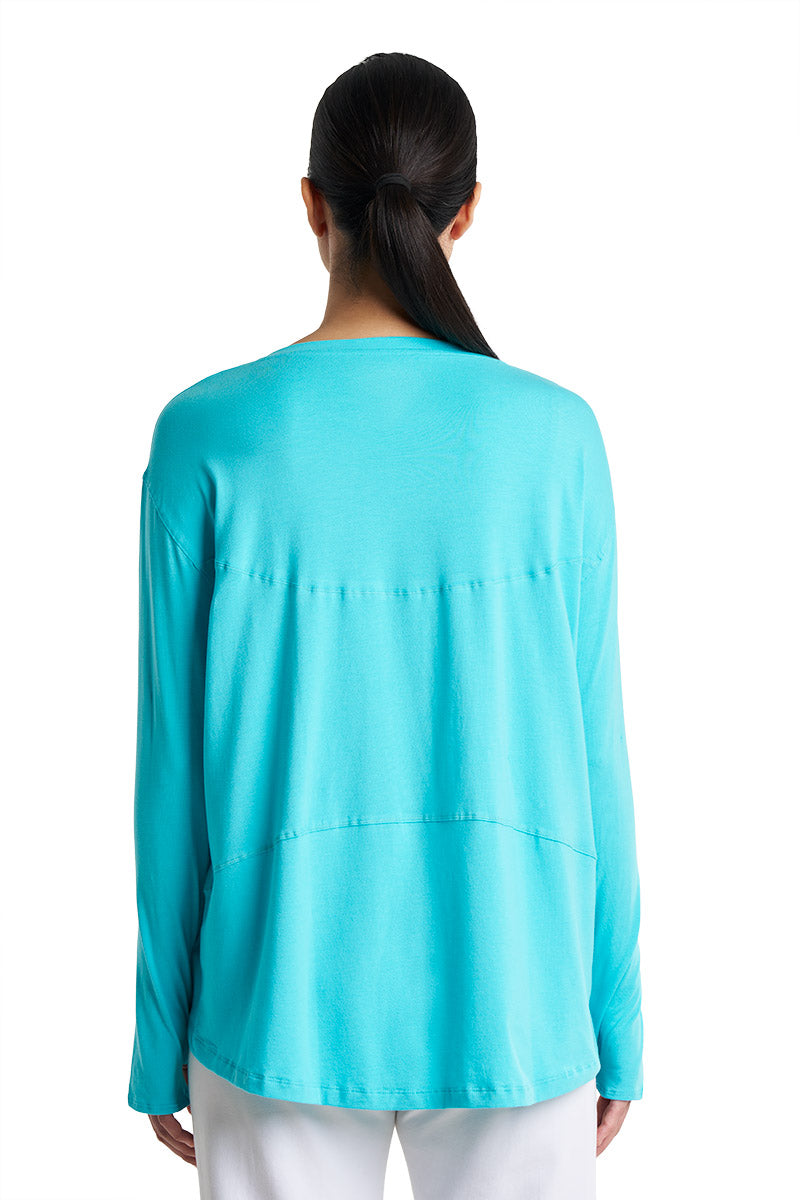 Women's LumaLeo Drape T-Shirt | Blue Curacao