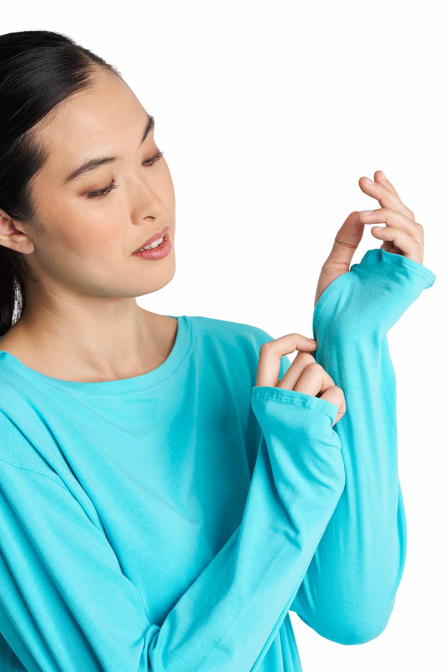 Women's LumaLeo Drape T-Shirt | Blue Curacao