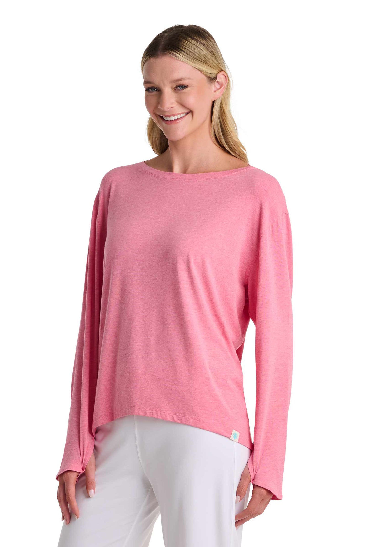 Women's LumaLeo Drape T-Shirt | Flamingo Pink Heather